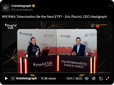 A livestreamed interview from the Proof of Talk Paris studio, on tokenisation