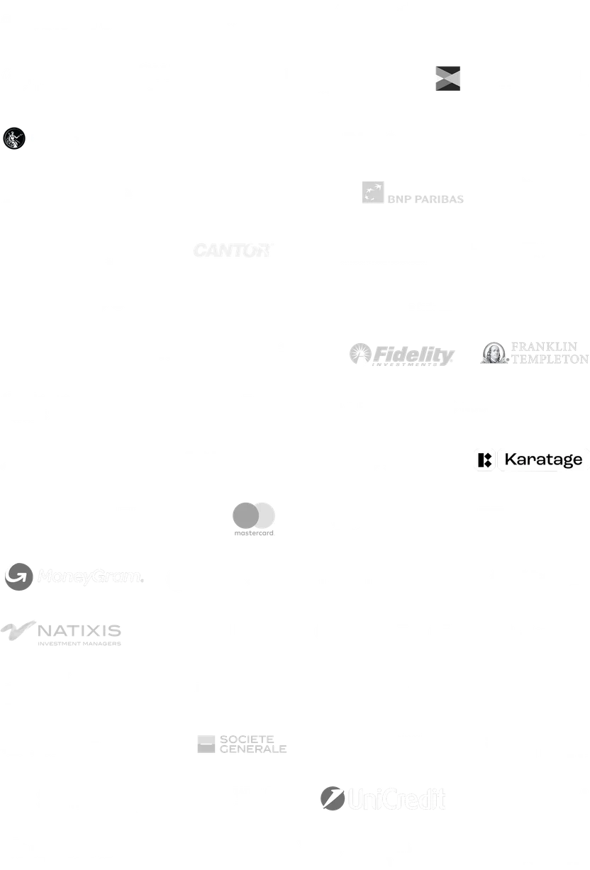 Institutions and corporates whose leaders have spoken at Proof of Talk, including BlackRock, J.P. Morgan, Goldman Sachs, Morgan Stanley, HSBC, Citi, Nasdaq, Visa, Mastercard, PayPal, Microsoft, Google, Amazon, Deloitte and Santander.