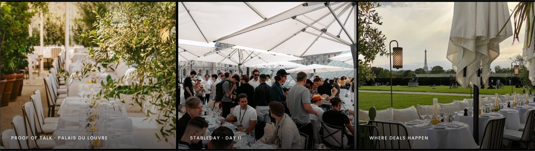 Proof of Talk dining at the Palais du Louvre, StableDay Day II, Where deals happen